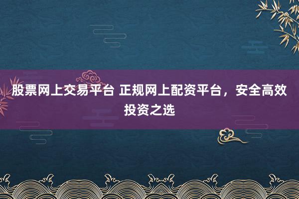 股票网上交易平台 正规网上配资平台，安全高效投资之选