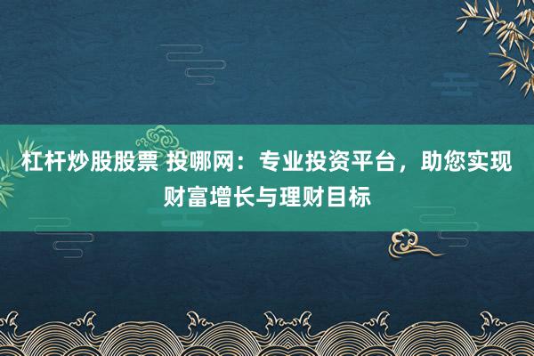 杠杆炒股股票 投哪网:专业投资平台,助您实现财富增长与理财目标