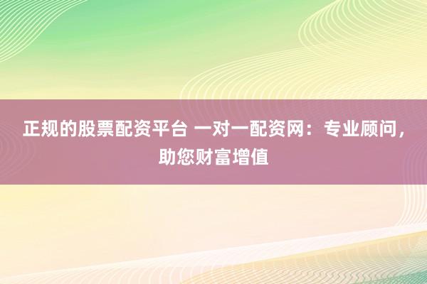 正规的股票配资平台 一对一配资网：专业顾问，助您财富增值