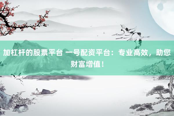 加杠杆的股票平台 一号配资平台：专业高效，助您财富增值！