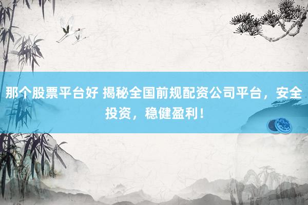 那个股票平台好 揭秘全国前规配资公司平台,安全投资,稳健盈利!