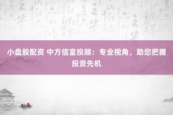 小盘股配资 中方信富投顾：专业视角，助您把握投资先机