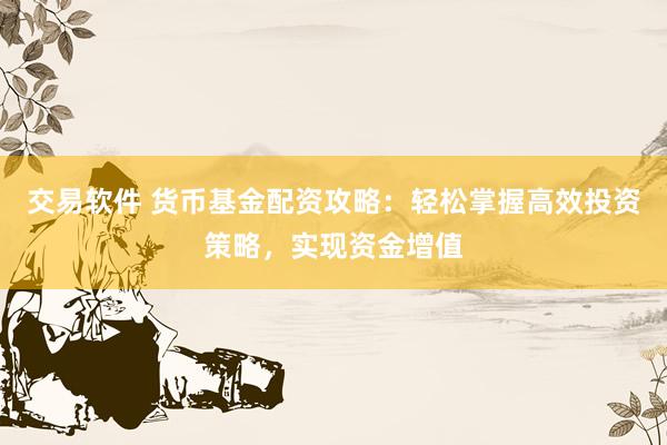 交易软件 货币基金配资攻略：轻松掌握高效投资策略，实现资金增值